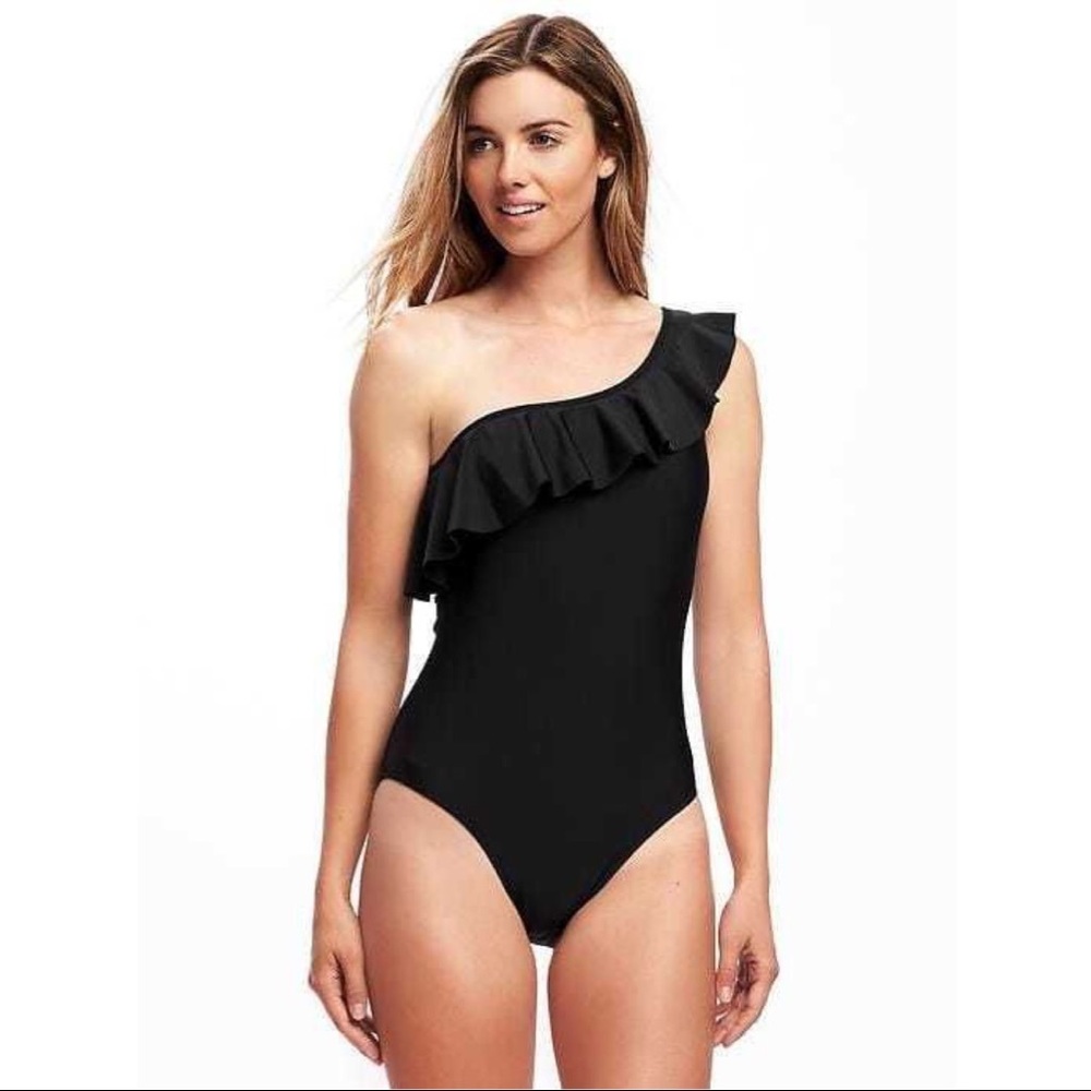 Old Navy Black One- Shoulder One Piece Size XXL